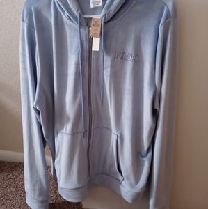 Zip up velour hoodie (pink)